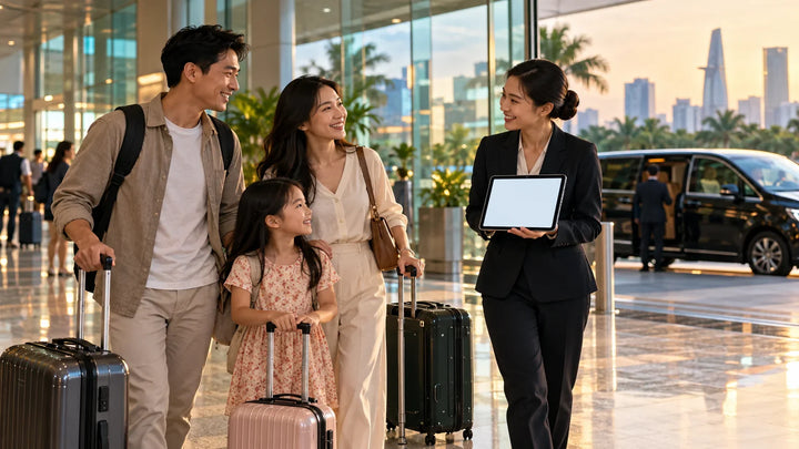 臺北旅客抵達胡志明機場後與接送人員會合