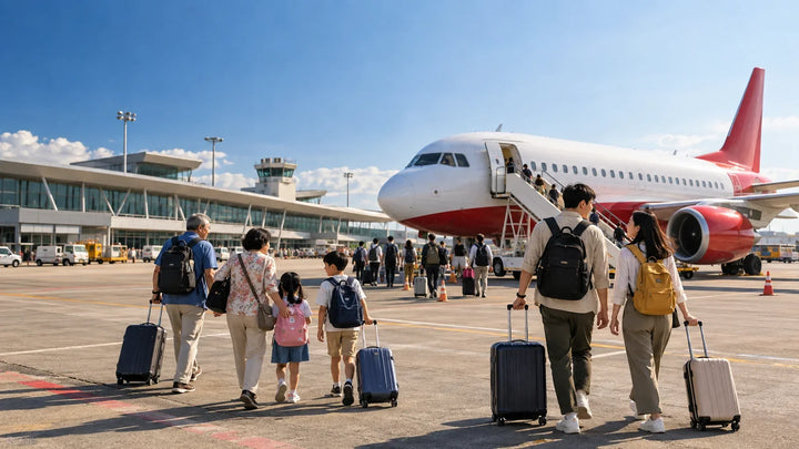 臺灣旅客在機場準備搭乘航班前往越南各地