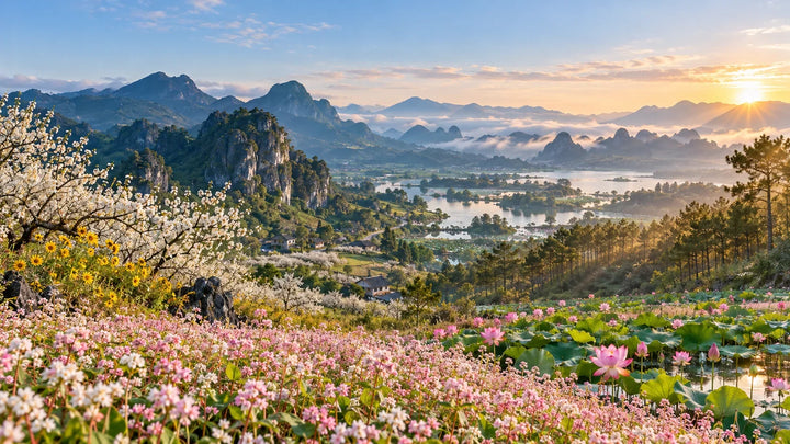 Chu Dang Ya火山野生向日葵花季与高原拍照