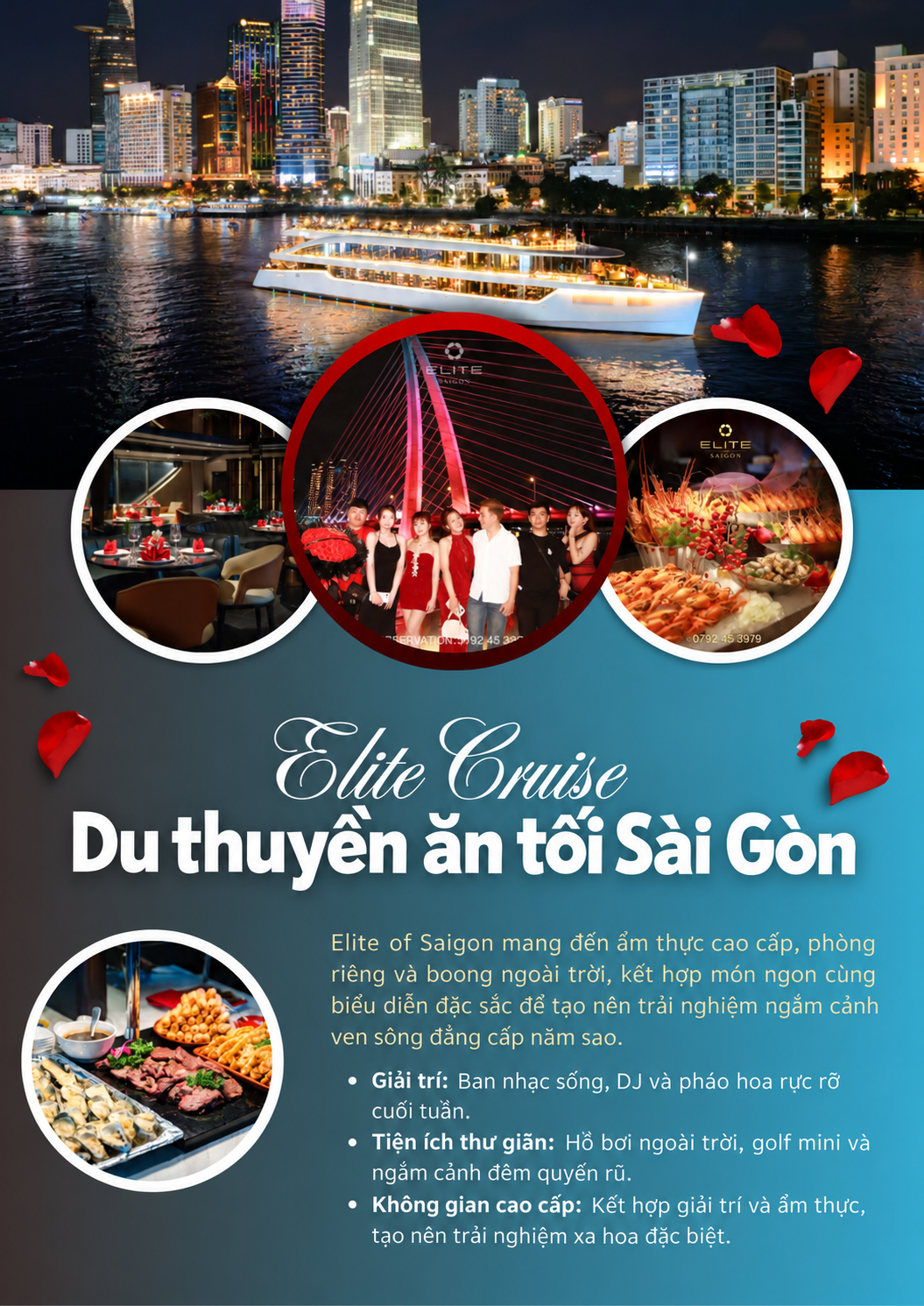 Du thuyền ăn tối Sài Gòn