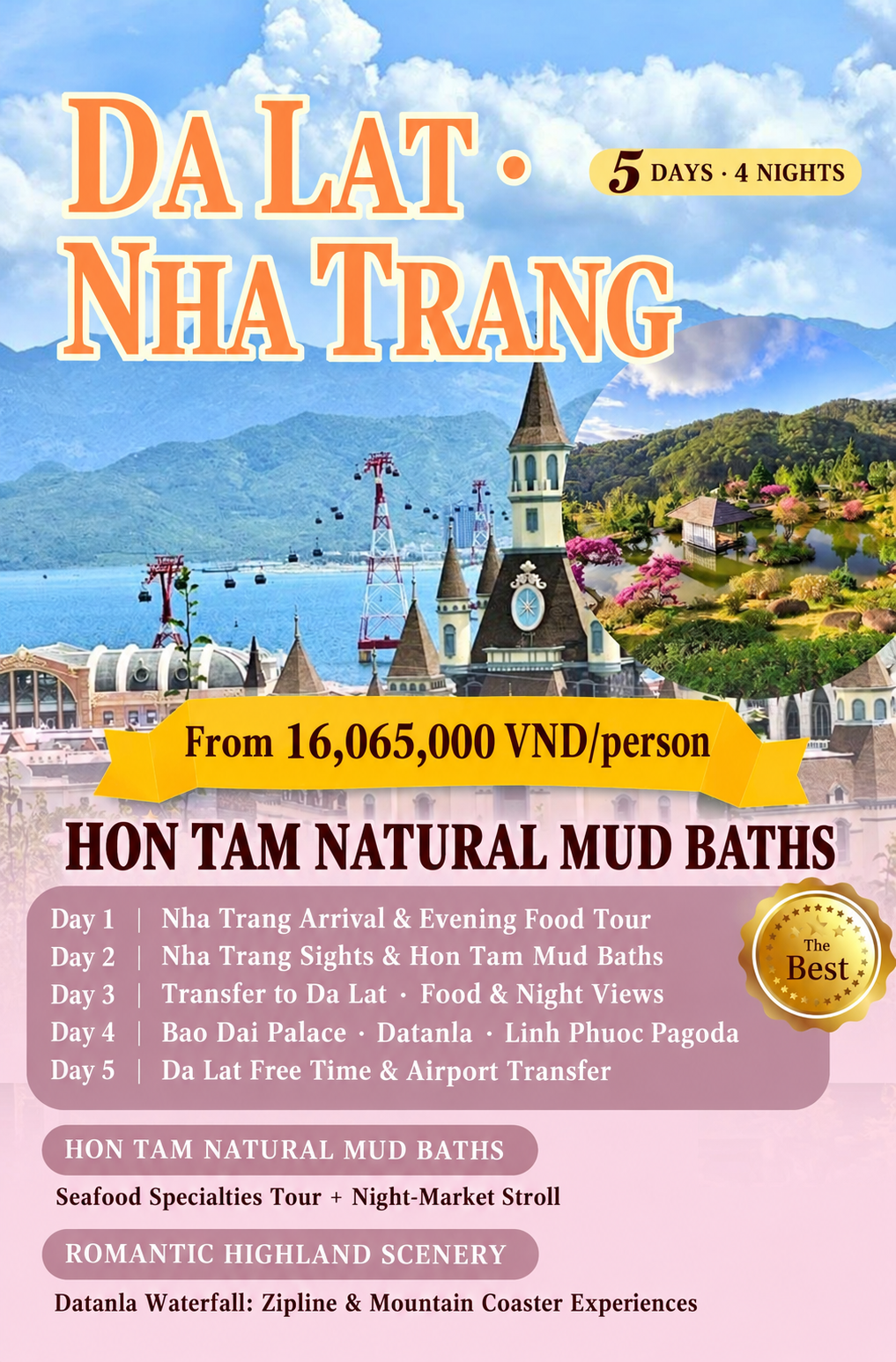 Da Lat and Nha Trang - 5 days, 4 nights, from 16,065,000 VND per person