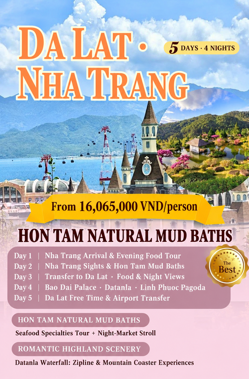 Da Lat and Nha Trang - 5 days, 4 nights, from 16,065,000 VND per person