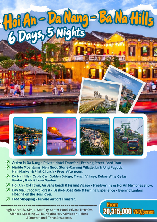 Six-day Hoi An, Da Nang and Ba Na Hills tour poster