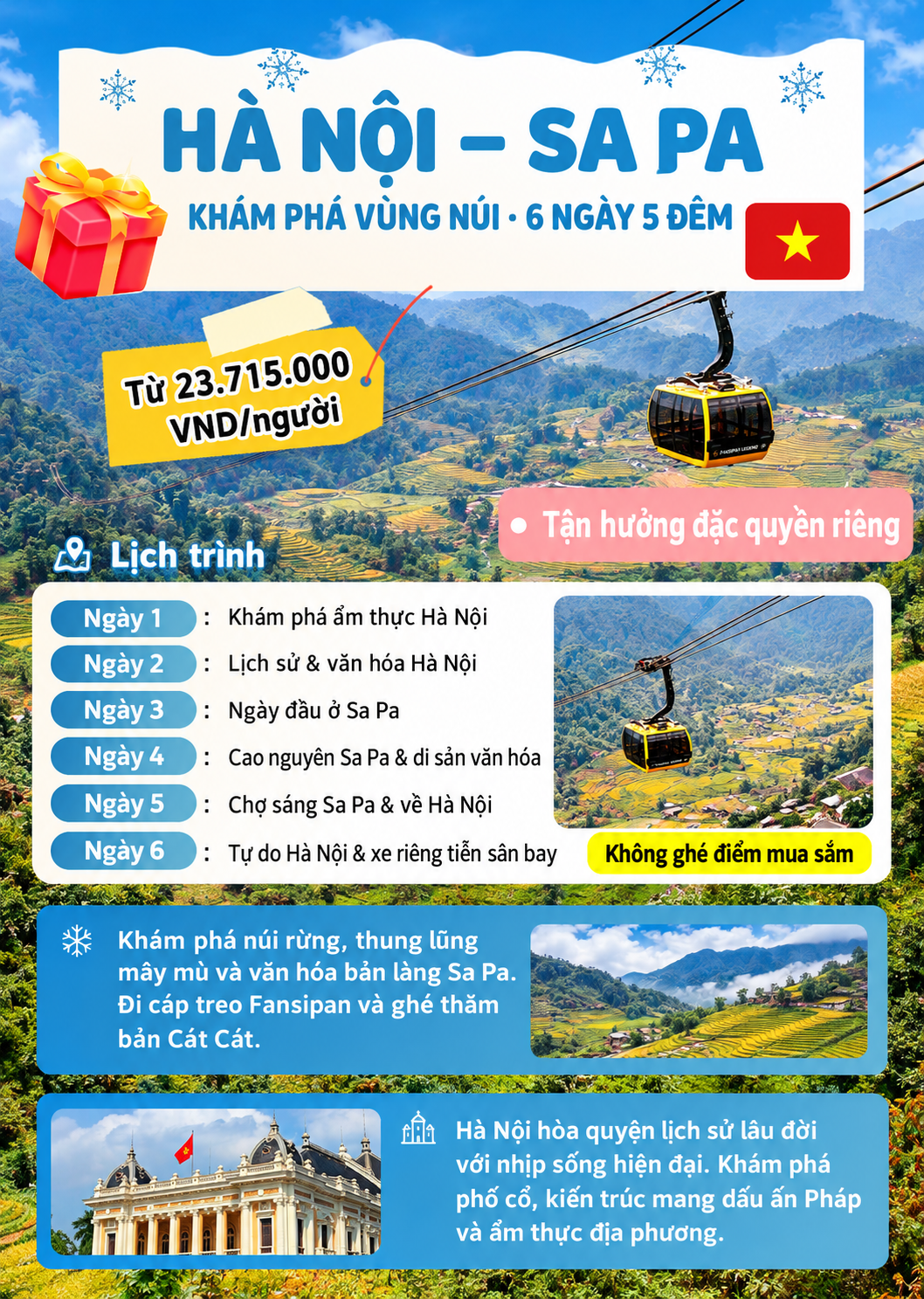 Khám phá Hà Nội và Sa Pa - 6 ngày 5 đêm, từ 23.715.000 VND mỗi người