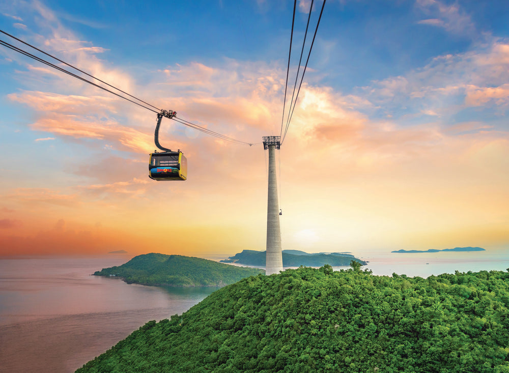 安泰群島方向的纜車與海面景觀